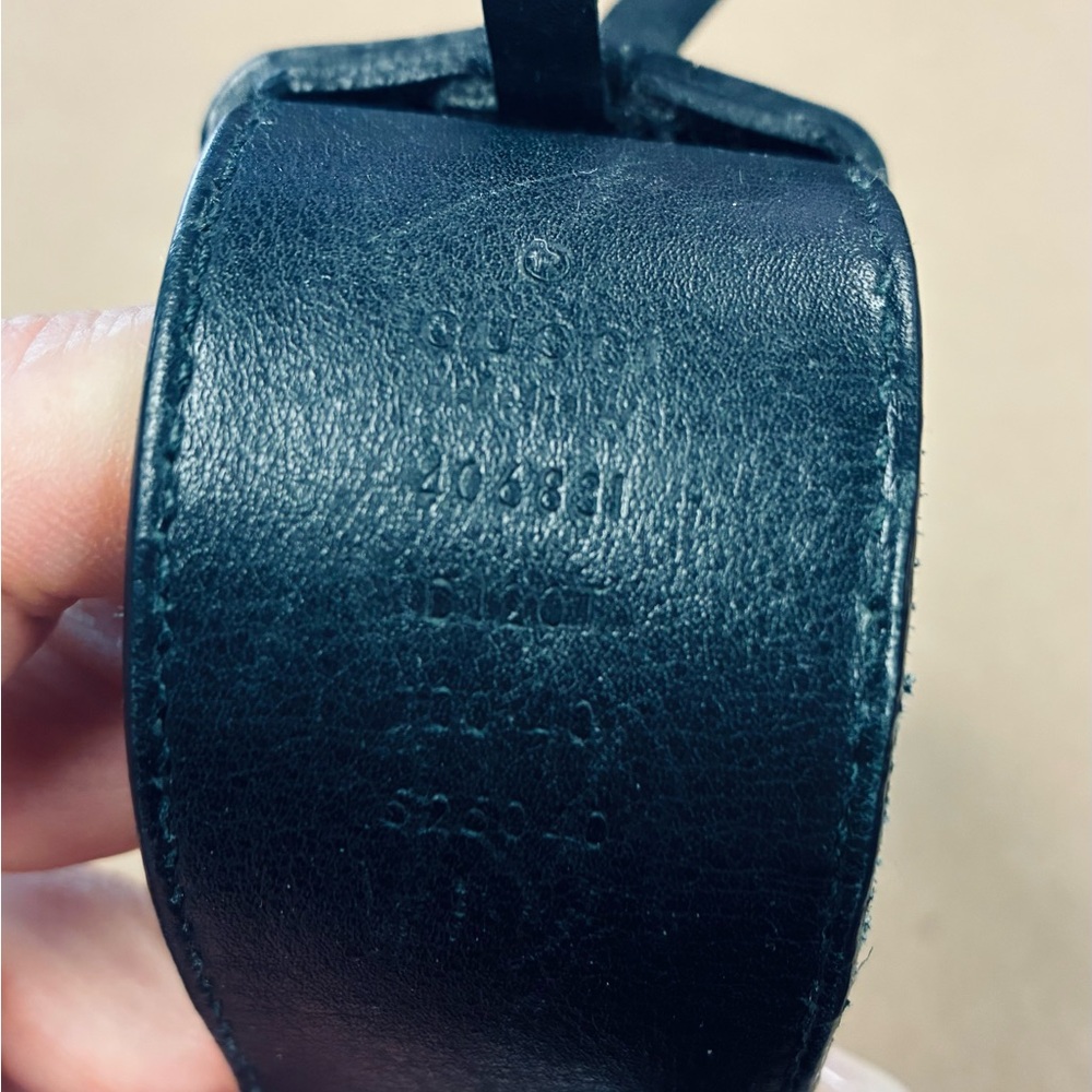 Gucci Double G Buckle Leather Belt - Black / Antique Brass (Size 100/40) - Picture 3 of 5